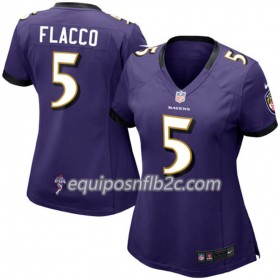 Camiseta Mujer NFL Baltimore Ravens Joe Flacco 5 Nike Púrpura 